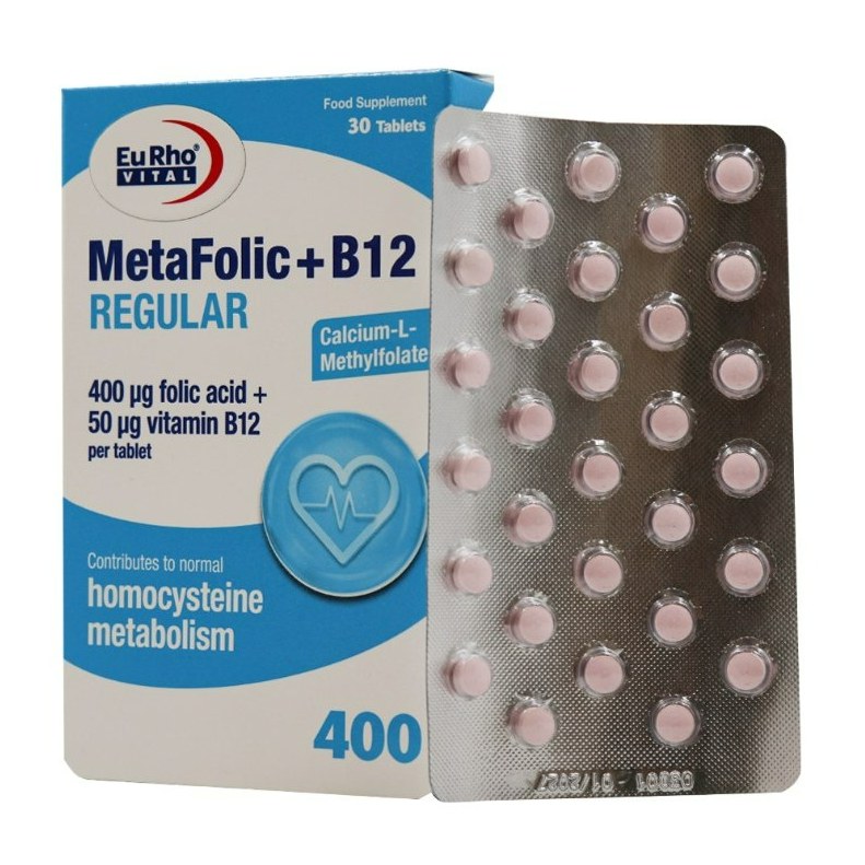 متافولیک پلاس ب12 رگولار یوروویتال 30 عددی