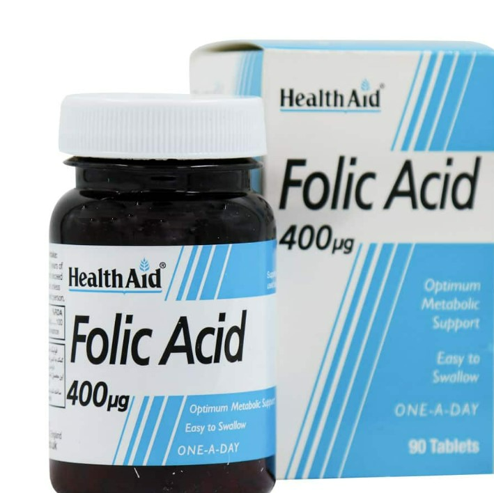 فولیک اسید 400 میکروگرم هلث اید بسته 90 عددی