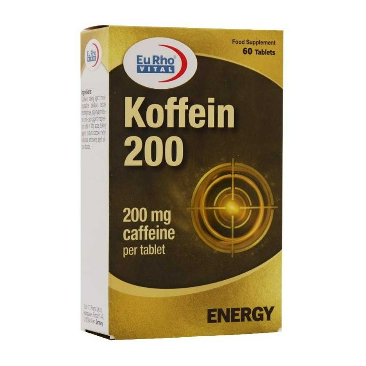 کافئین 200میلی گرم یوروویتال 60 عددی