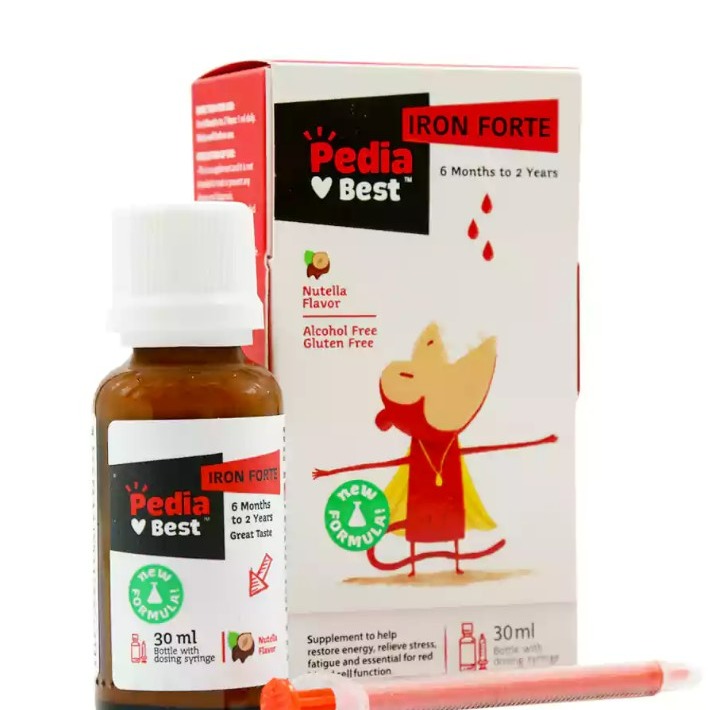 قطره خوراکی آهن فورت پدیابست با طعم نوتلا 30 میلی لیتر