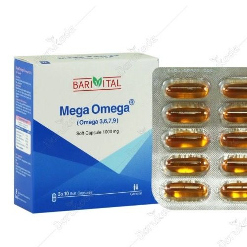 مگا امگا 3،6،7،9 باری ویتال 1000 میلی گرم 30 عدد